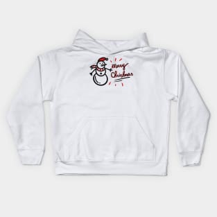 Merry Christmas Snowman Kids Hoodie